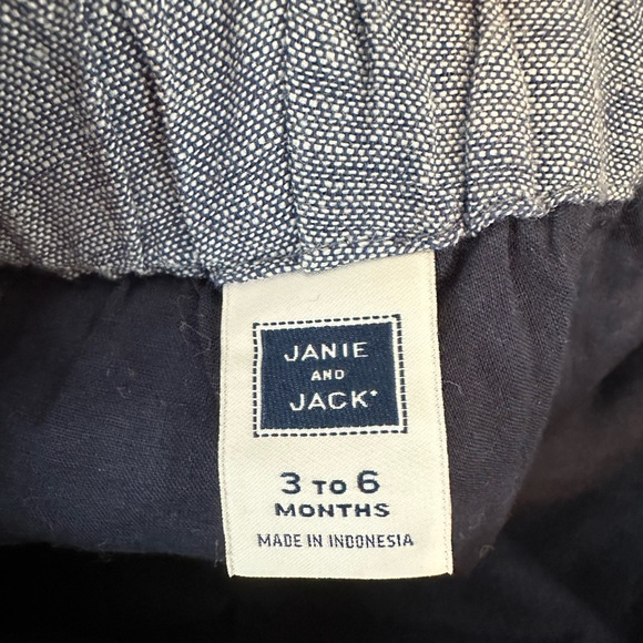 Janie and Jack Infant Chambray Linen Jogger (Size 3-6 Months) - Picture 3 of 4